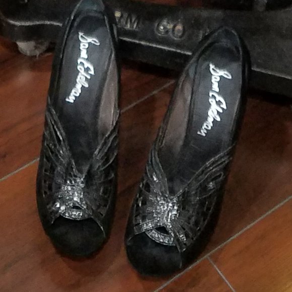 SAVE $100! HOTTEST HEELS by Sam Edelman Leather Suede Embossed Sandal Pump SZ 10 - Picture 6 of 7